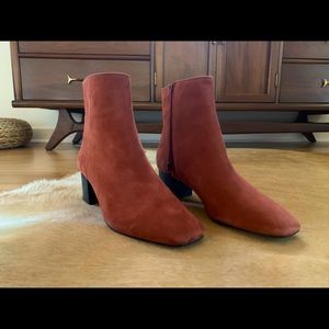 & Other Stories suede rust ankle boots